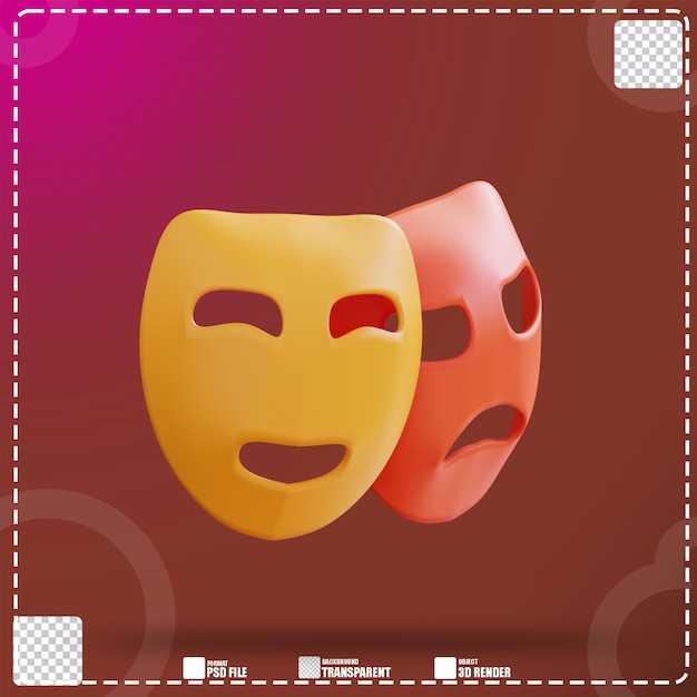 PSD 3d иллюстрация маска актера 2