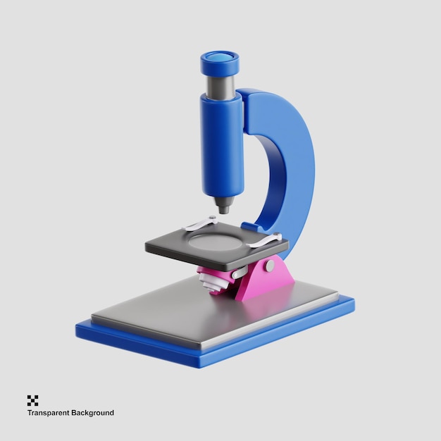 PSD 3d illustration of advanced microscope