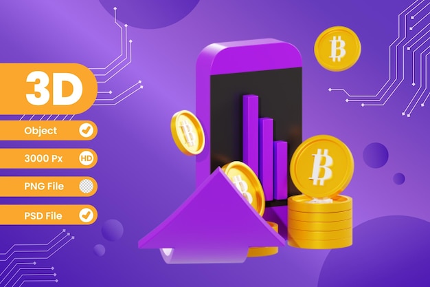 3D-illustration af kryptohandelstid