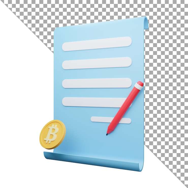 PSD 3d illustration agreement icon bitcoin
