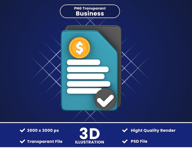 PSD 3d illustration of agreement