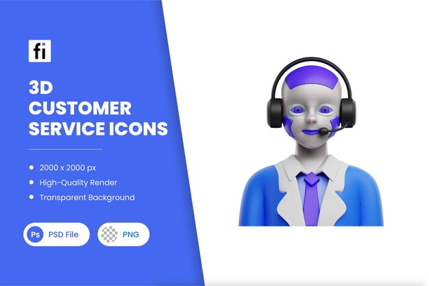 3D Illustration AI Customer Service