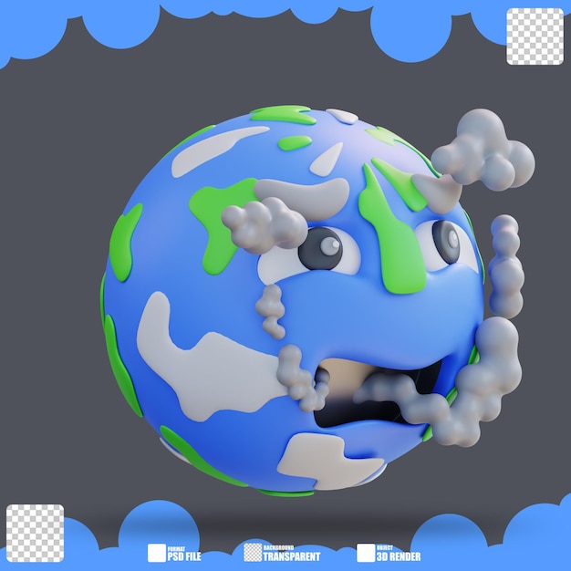 PSD 3d illustration of air pollution 2