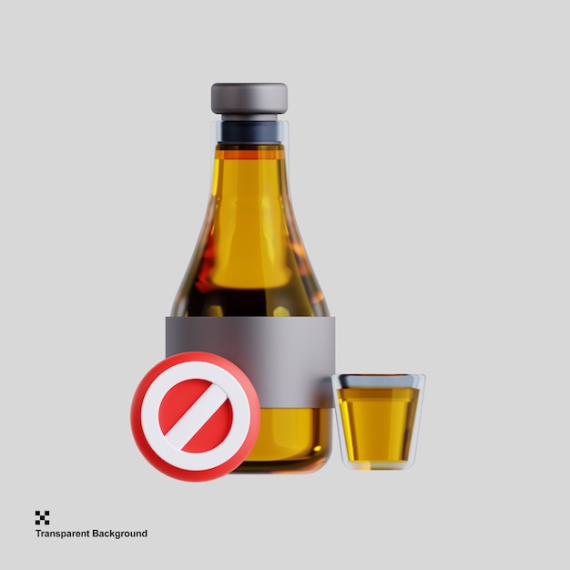 PSD 3d illustration of an alcoholfree lifestyle