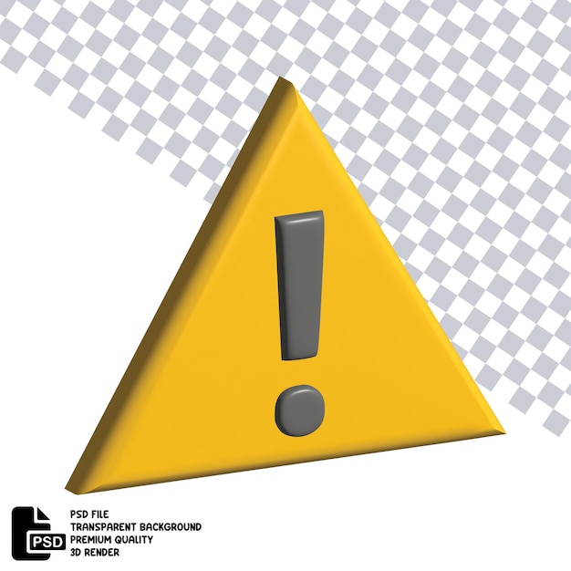 PSD 3d illustration of alert warning