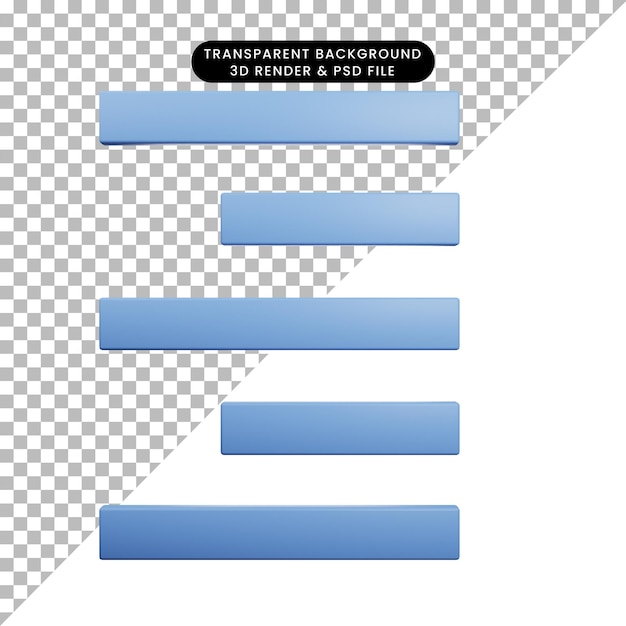 PSD 3d illustration of align character font align right