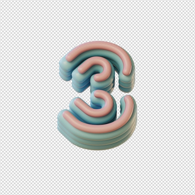 PSD 3d illustration of alphabets characters in disco style