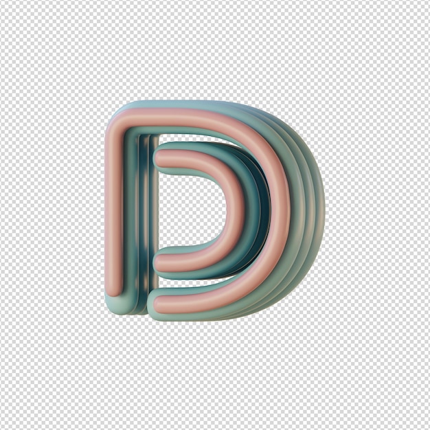 PSD illustrazione 3d di caratteri alfabetici in stile discoteca