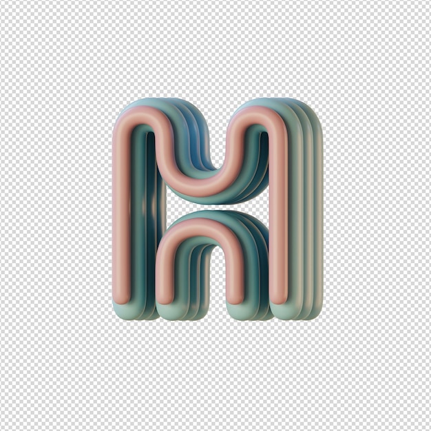 PSD 3d illustration of alphabets characters in disco style