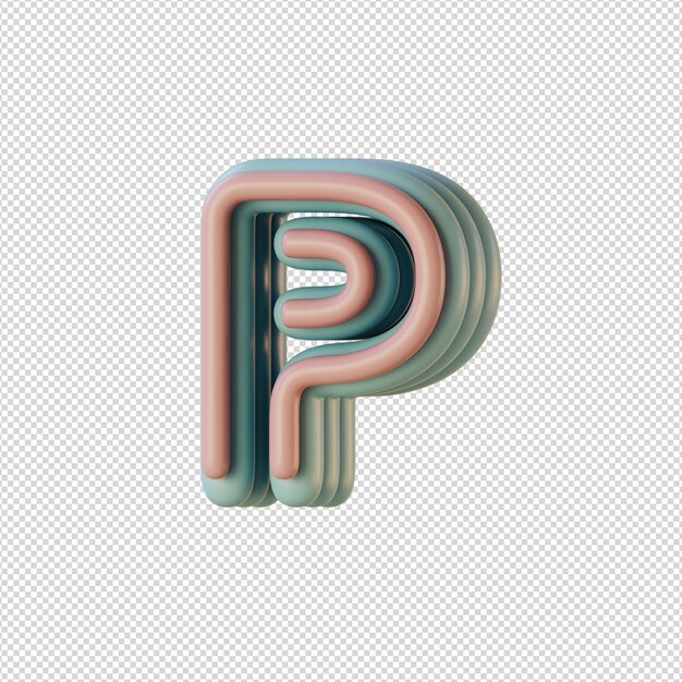 PSD 3d illustration of alphabets characters in disco style