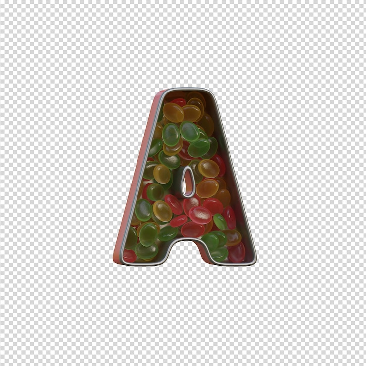 PSD 透明背景的字母的 3d 插图