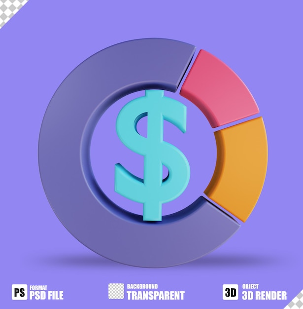 PSD analisi dell'illustrazione 3d adatta per affari e finanza 3