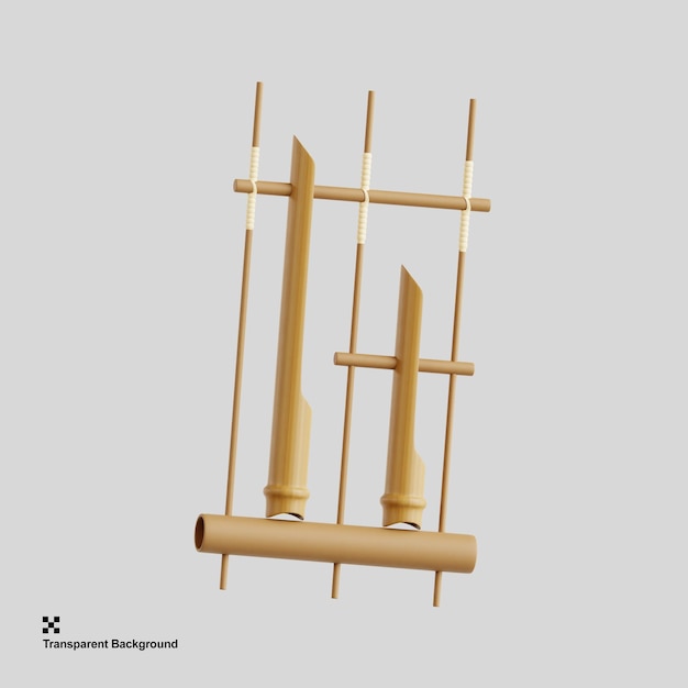 PSD illustrazione 3d di angklung