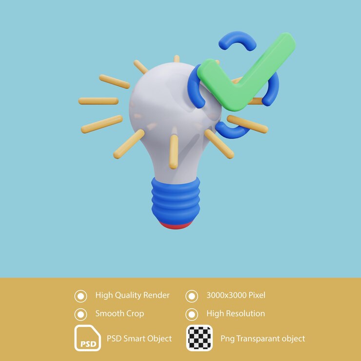 PSD 3d illustration approved the idea