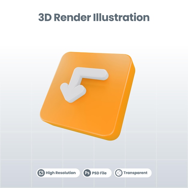 3d illustration arrow icon of next