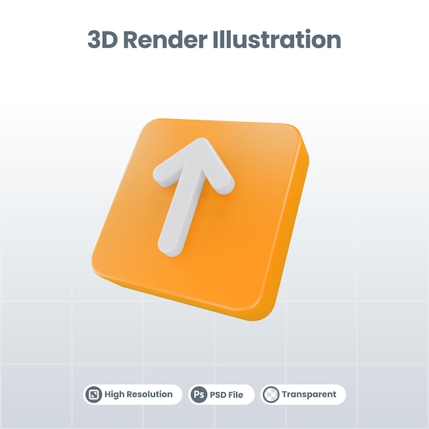 3d illustration arrow icon of next