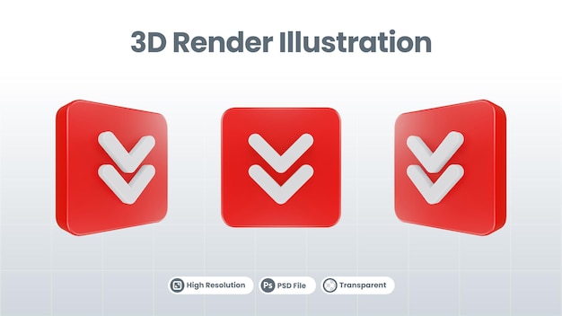 3d illustration arrow icon of next