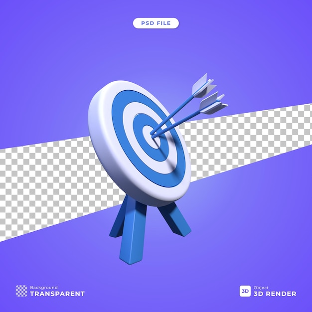 3 d イラストレーション ターゲット上の矢印