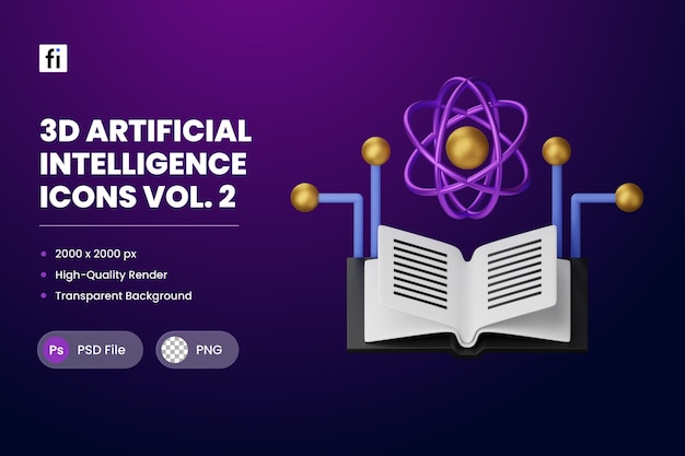 Illustrazione 3d intelligenza artificiale rappresentazione della conoscenza