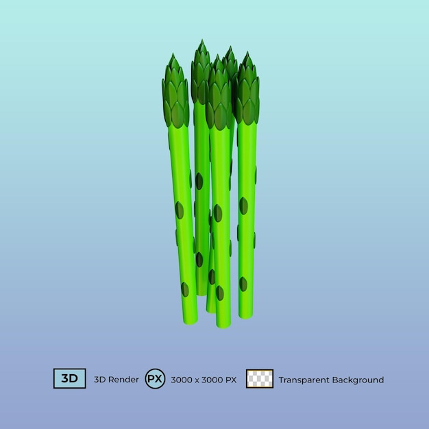 Illustrazione 3d asparagi