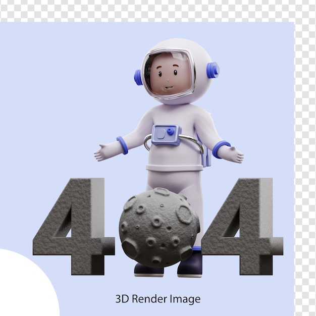 PSD 404 오류가 있는 3d 그림 우주 비행사