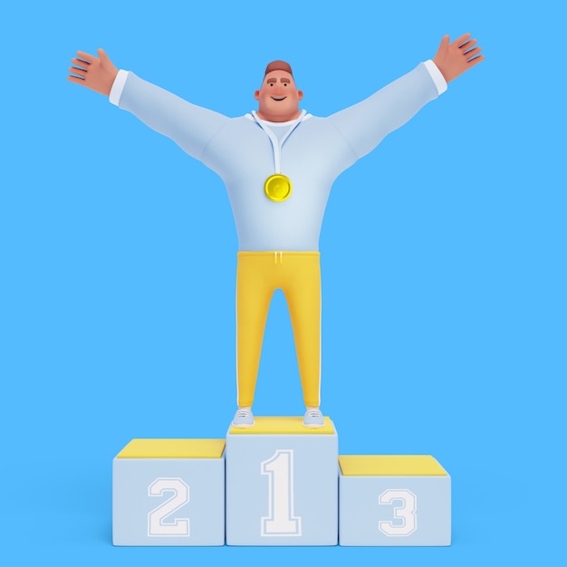 3d иллюстрация спортивного человека, занимающегося спортом