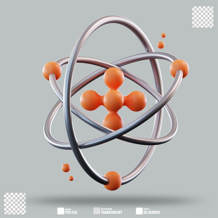 PSD 3d illustration atom 2