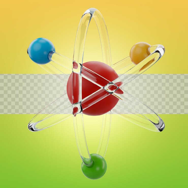 PSD 3d illustration atom of back to school icon