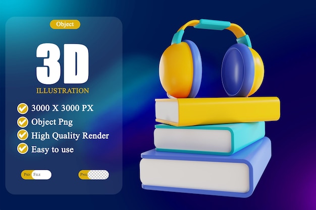 3D illustration audio book