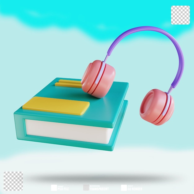 PSD audiolibro con illustrazione 3d