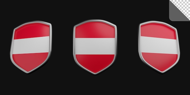 PSD 3d illustrazione della bandiera austriaca