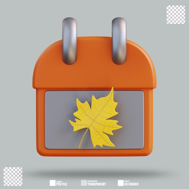 PSD 3d illustration autumn calendar 2