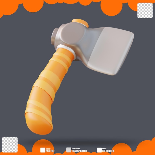 PSD 3d illustration axe 4