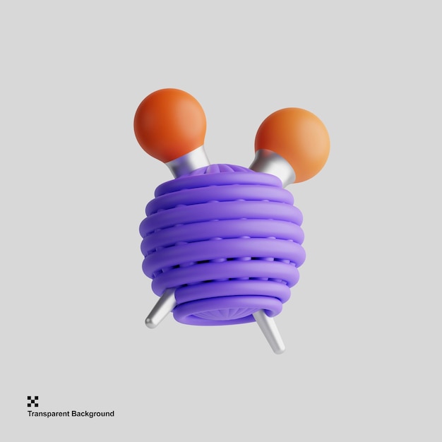 3d illustration of a ball of wool or yarn used in knitting and crochet