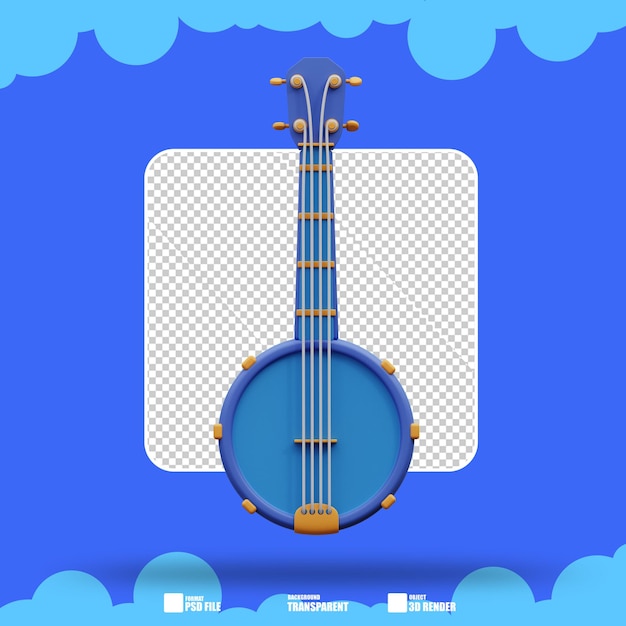 PSD illustrazione 3d del banjo 2