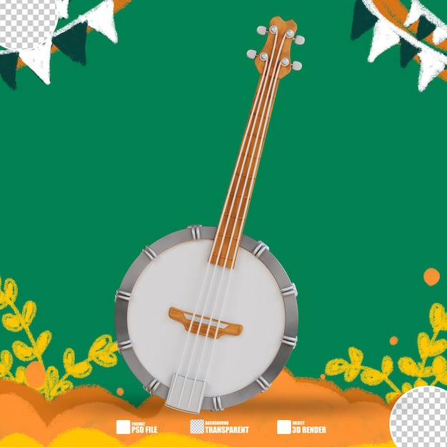 Illustrazione 3d banjo 4