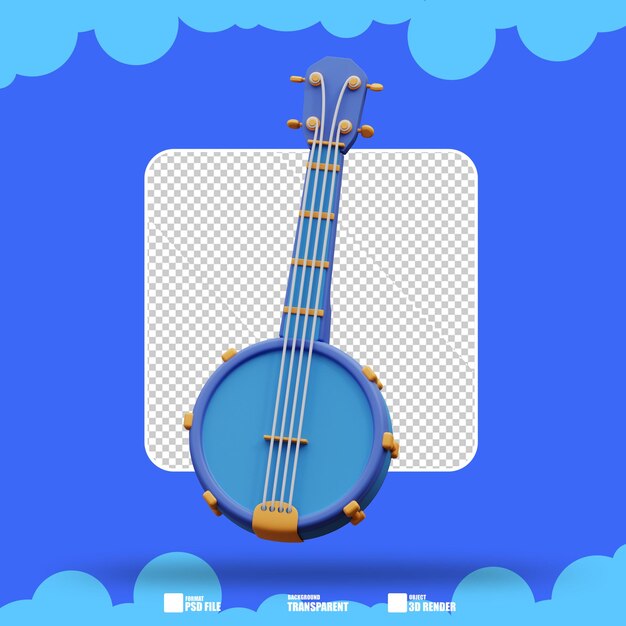 PSD 3d illustration of banjo 4