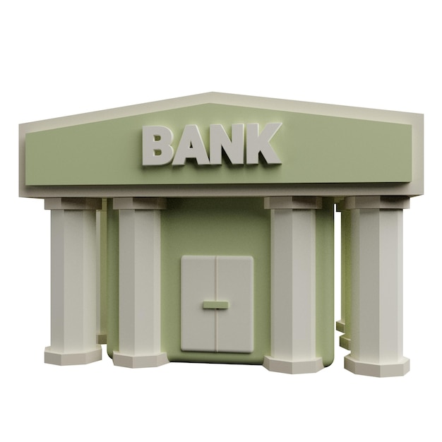 PSD illustrazione 3d dell'edificio della banca