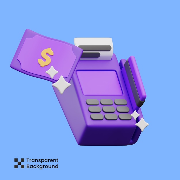 PSD 3d illustration of bank terminal