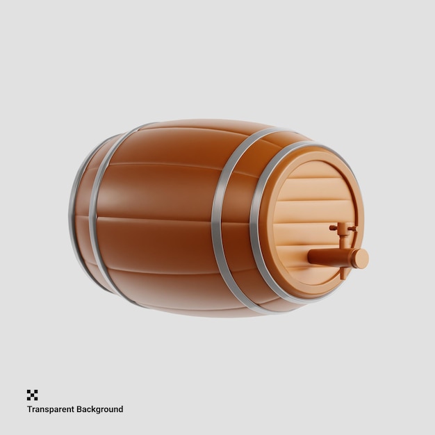 3d illustration of barrels at for oktoberfest