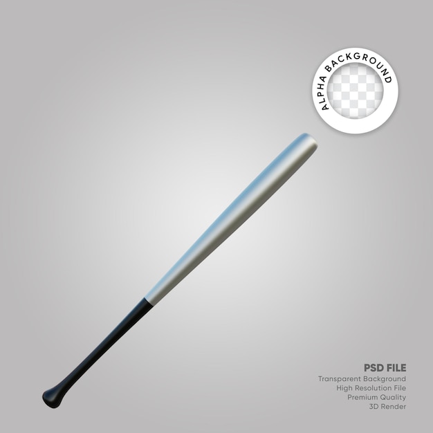 3D illustration of baseball stick