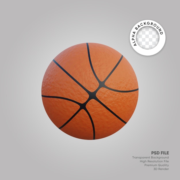 PSD 3d illustration of basket ball