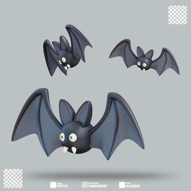 PSD illustrazione 3d pipistrelli 2