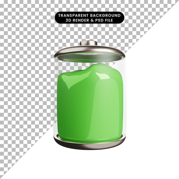 PSD 3d illustration of battery icon concept full