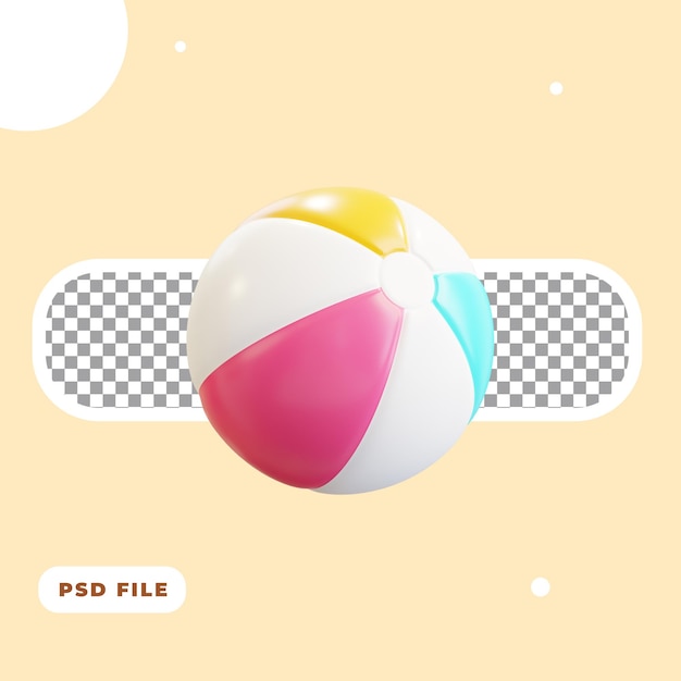 PSD illustrazione 3d dell'icona del pallone da spiaggia