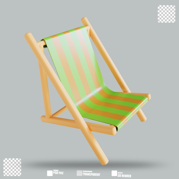 PSD 3d illustration beach chair 2