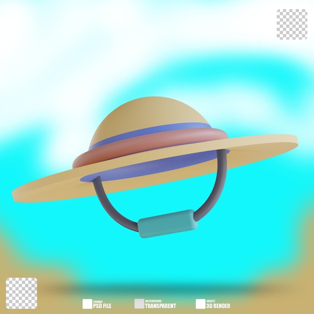 3d illustration beach hat 2