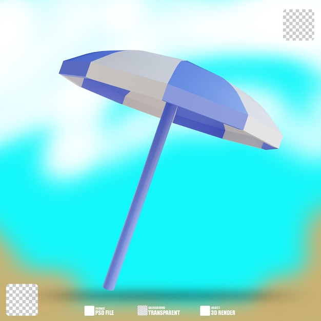 PSD 3d illustration beach umbrella