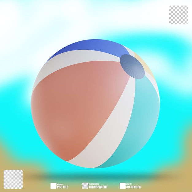 PSD illustrazione 3d beach volley 2