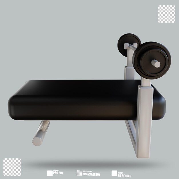 3d illustration bench press